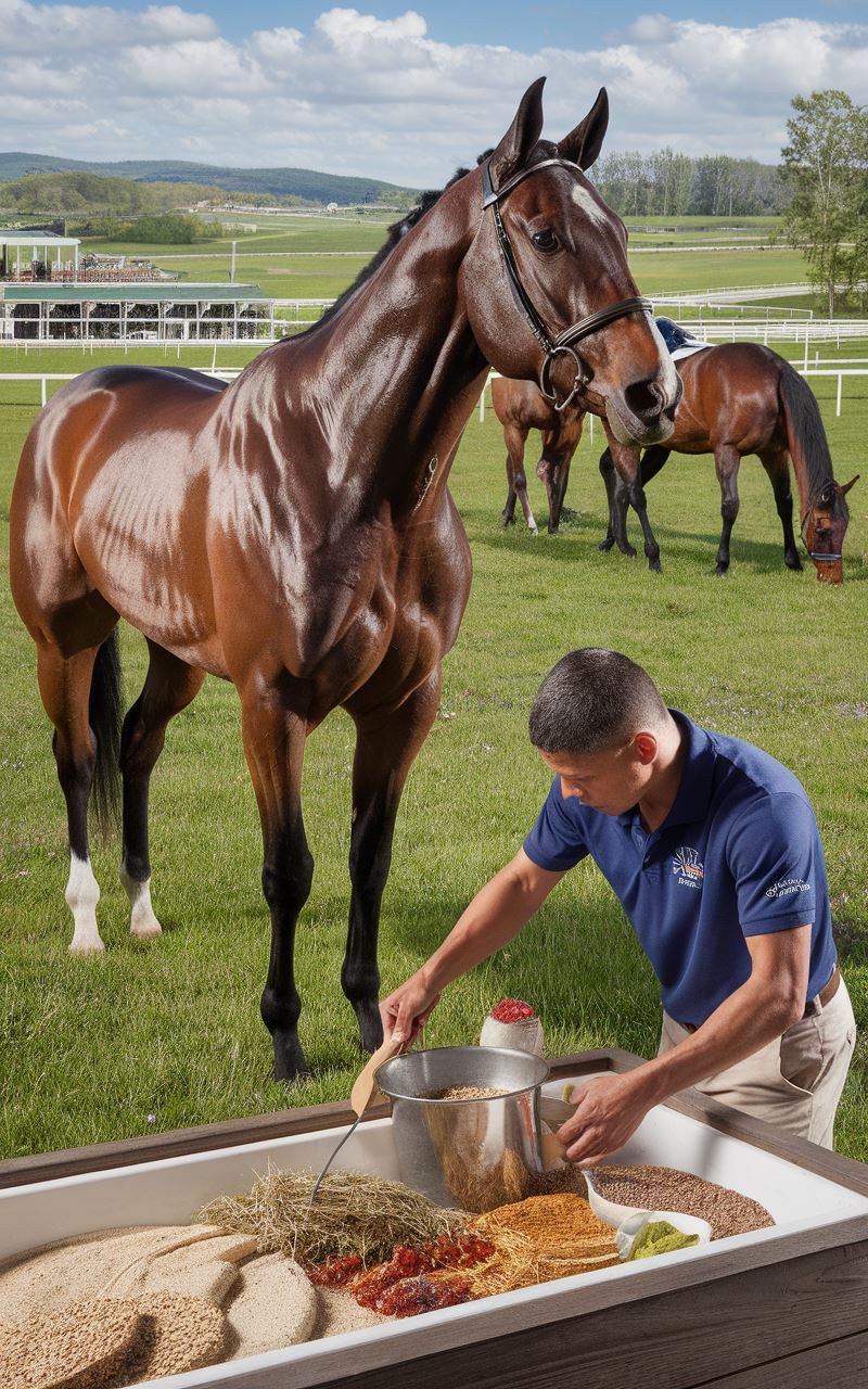 Alimentation d'un cheval de course