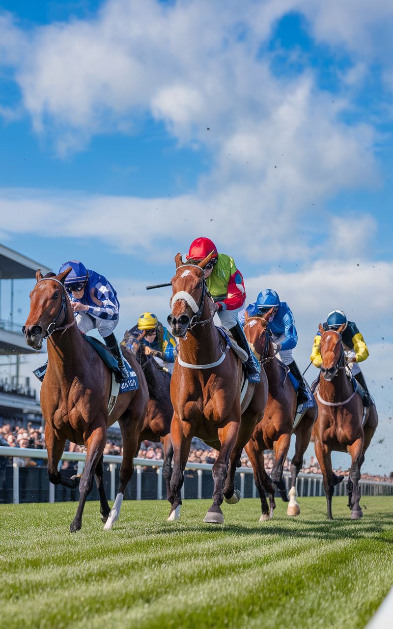 Cheval de course en plein effort